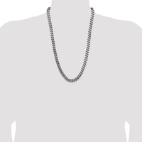 Sterling Silver Antiqued 8.3mm Curb Chain