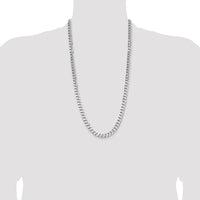 Sterling Silver Rhodium-plated 8.3mm Curb Chain