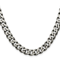 Sterling Silver Antiqued 9.3mm Curb Chain