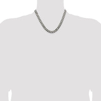 Sterling Silver Antiqued 9.3mm Curb Chain
