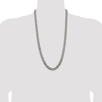 Sterling Silver Antiqued 9.3mm Curb Chain