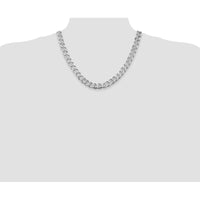 Sterling Silver Rhodium-plated 11mm Curb Chain