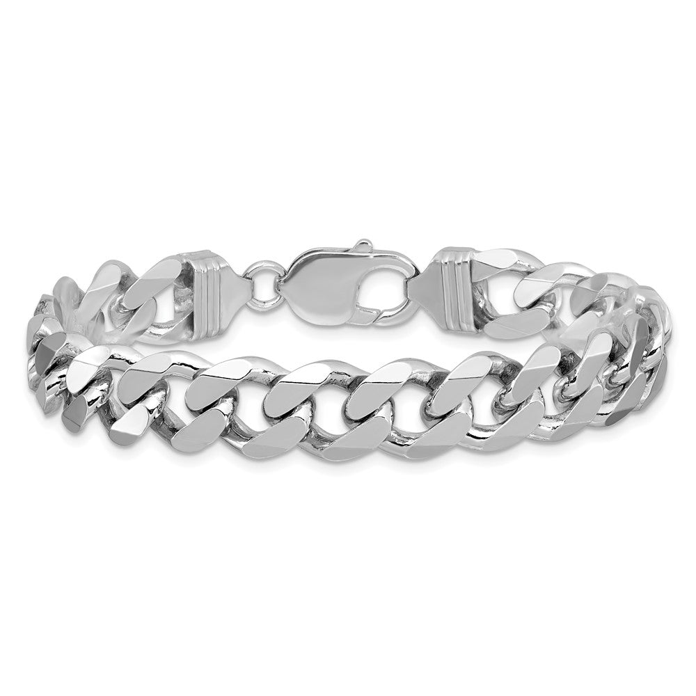 Sterling Silver Rhodium-plated 11mm Curb Chain