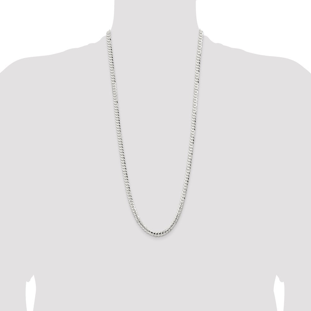 Sterling Silver 5.65mm Concave Beveled Curb Chain