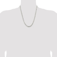 Sterling Silver Rhodium-plated 5.65mm Concave Beveled Curb Chain