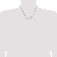 Sterling Silver 7.8mm Concave Beveled Curb Chain