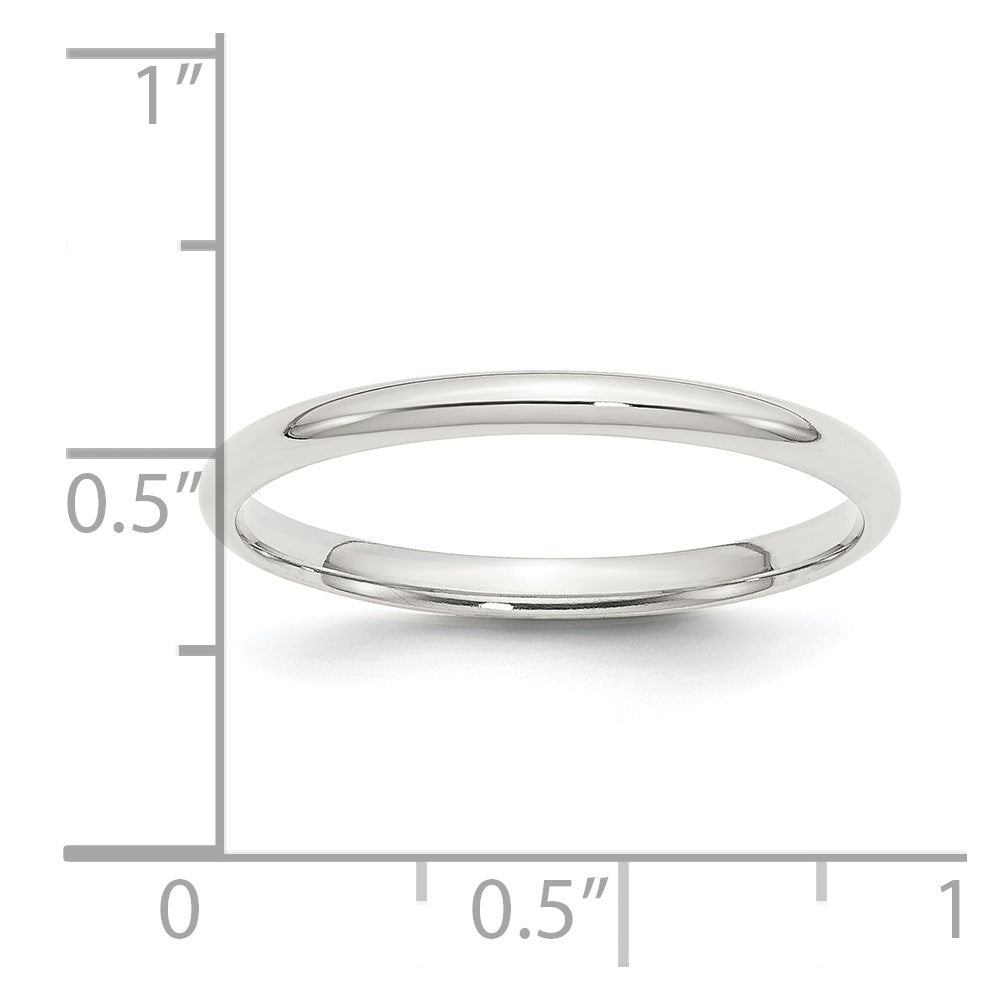 Sterling Silver 2mm Comfort Fit Size 12 Band
