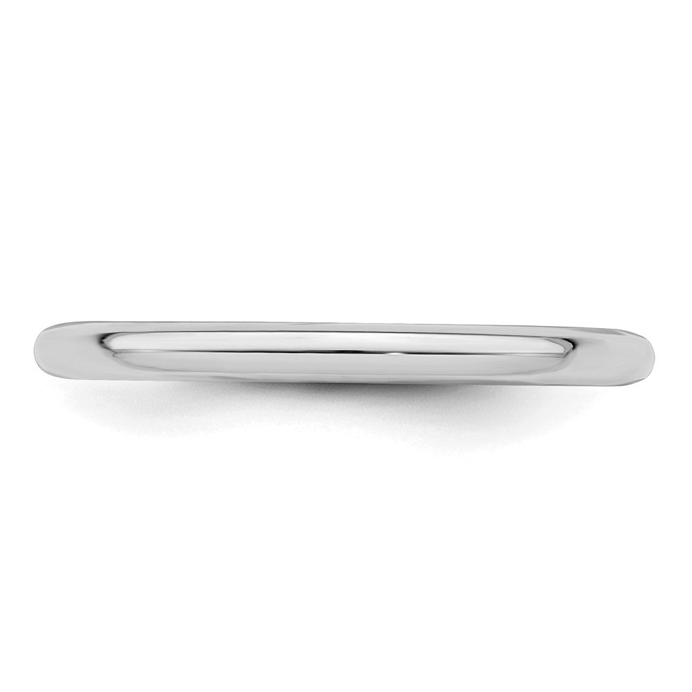 Sterling Silver Rhodium-plated 2mm Comfort Fit Size 6 Band