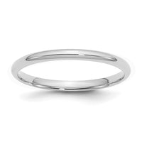 Sterling Silver Rhodium-plated 2mm Comfort Fit Size 8.5 Band
