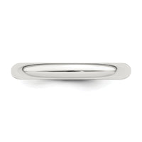 Sterling Silver Rhodium-plated 3mm Comfort Fit Size 6.5 Band