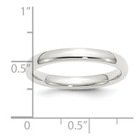 Sterling Silver 3mm Comfort Fit Size 11 Band