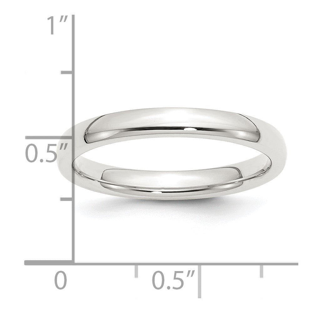 Sterling Silver 3mm Comfort Fit Size 10 Band