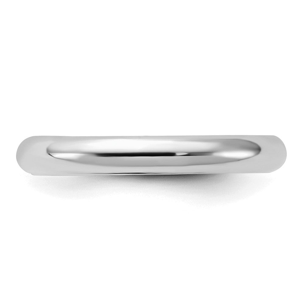 Sterling Silver Rhodium-plated 3mm Comfort Fit Size 8.5 Band