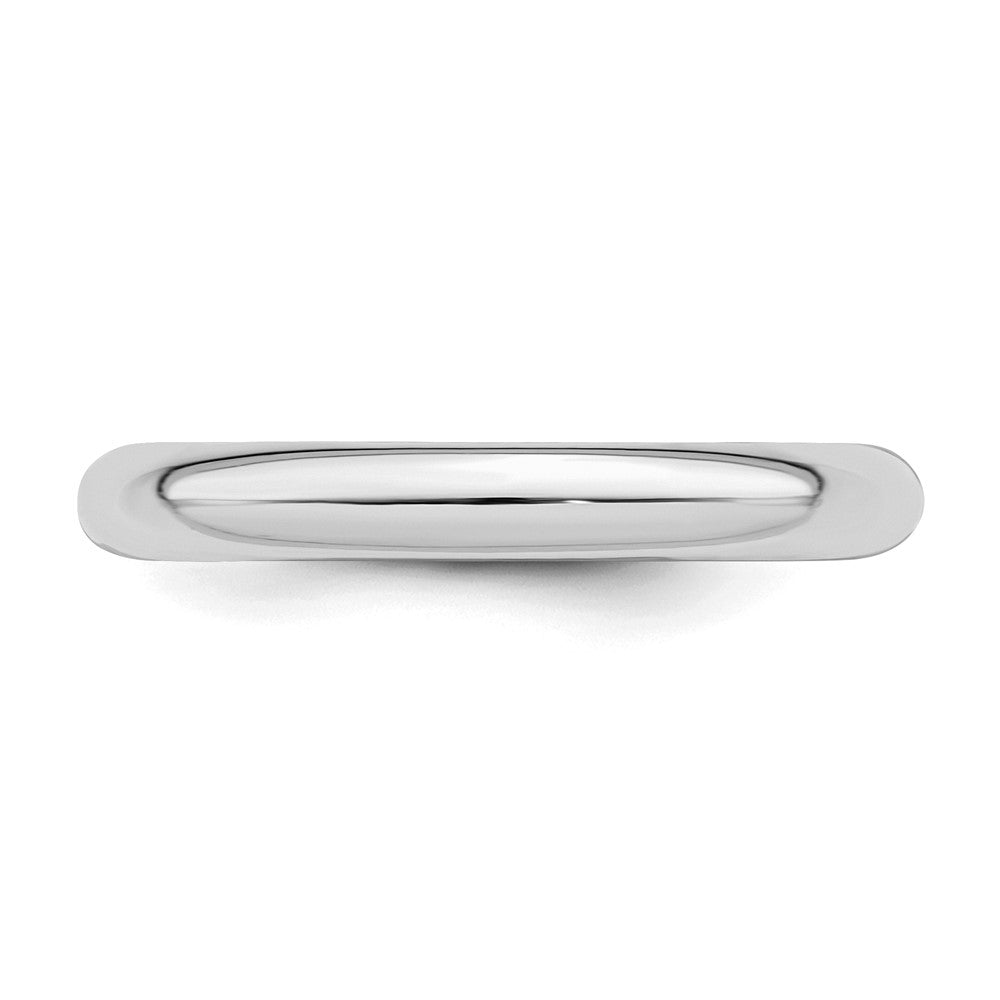 Sterling Silver Rhodium-plated 3mm Comfort Fit Size 6.5 Band