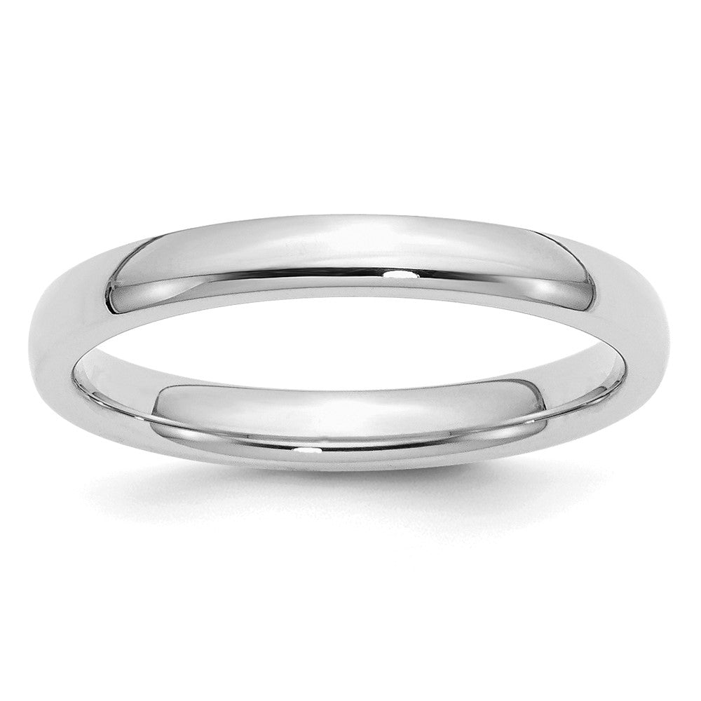 Sterling Silver Rhodium-plated 3mm Comfort Fit Size 6 Band