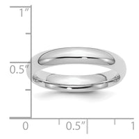Sterling Silver Rhodium-plated 4mm Comfort Fit Size 12 Band
