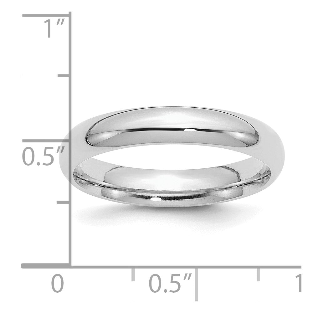 Sterling Silver Rhodium-plated 4mm Comfort Fit Size 4.5 Band