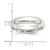 Sterling Silver 5mm Comfort Fit Size 6 Band