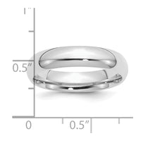 Sterling Silver Rhodium-plated 5mm Comfort Fit Size 12.5 Band