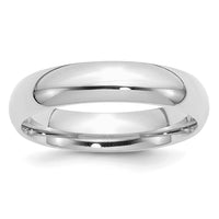Sterling Silver Rhodium-plated 5mm Comfort Fit Size 13.5 Band