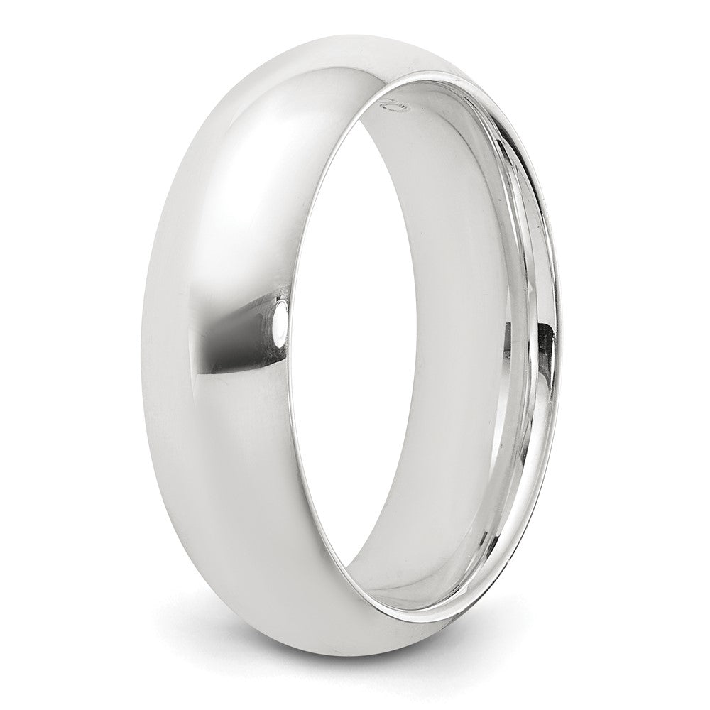 Sterling Silver Rhodium-plated 6mm Comfort Fit Size 11 Band