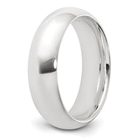 Sterling Silver Rhodium-plated 6mm Comfort Fit Size 10.5 Band