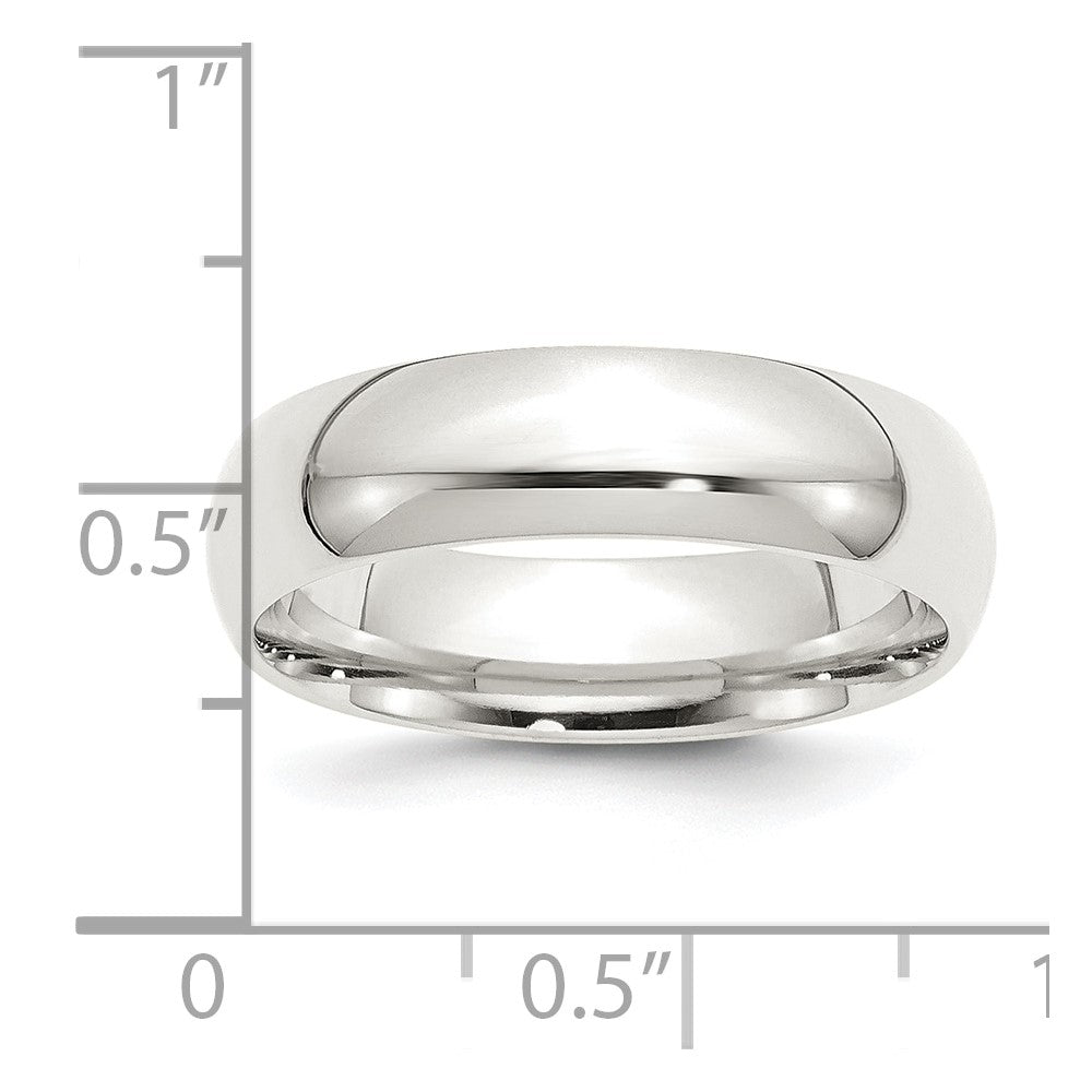 Sterling Silver 6mm Comfort Fit Size 5 Band
