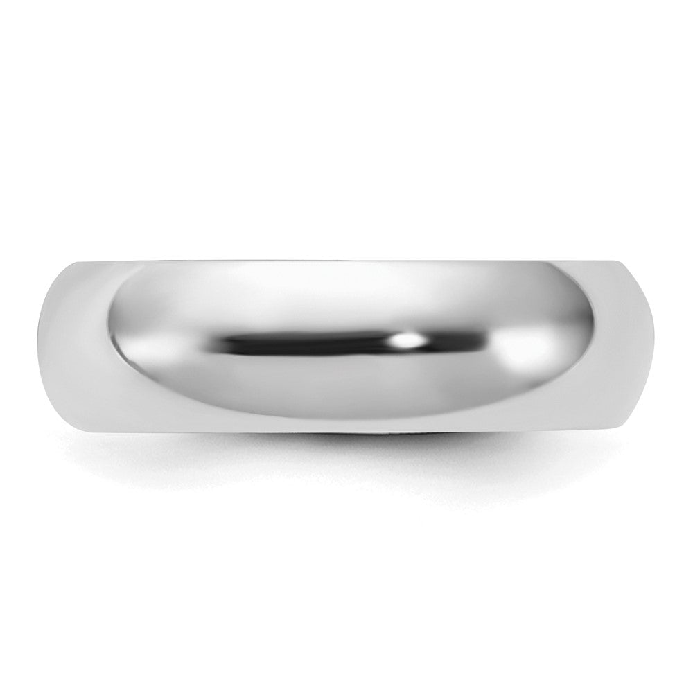 Sterling Silver Rhodium-plated 6mm Comfort Fit Size 11.5 Band