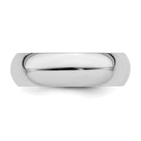 Sterling Silver Rhodium-plated 6mm Comfort Fit Size 4.5 Band