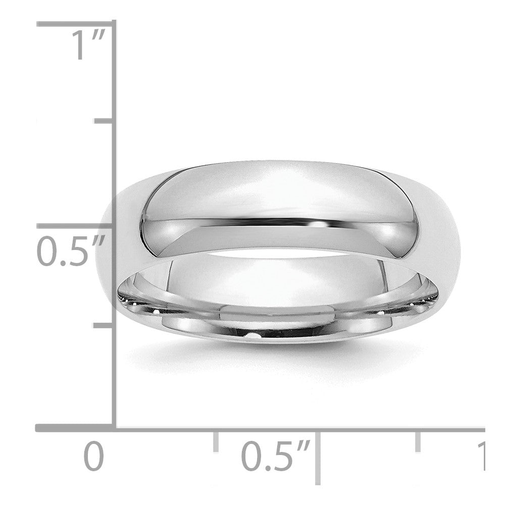 Sterling Silver Rhodium-plated 6mm Comfort Fit Size 11.5 Band
