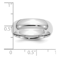Sterling Silver Rhodium-plated 6mm Comfort Fit Size 11 Band