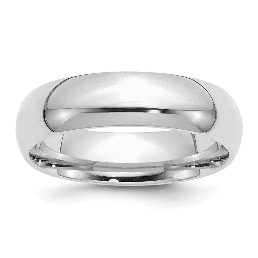 Sterling Silver Rhodium-plated 6mm Comfort Fit Size 13.5 Band