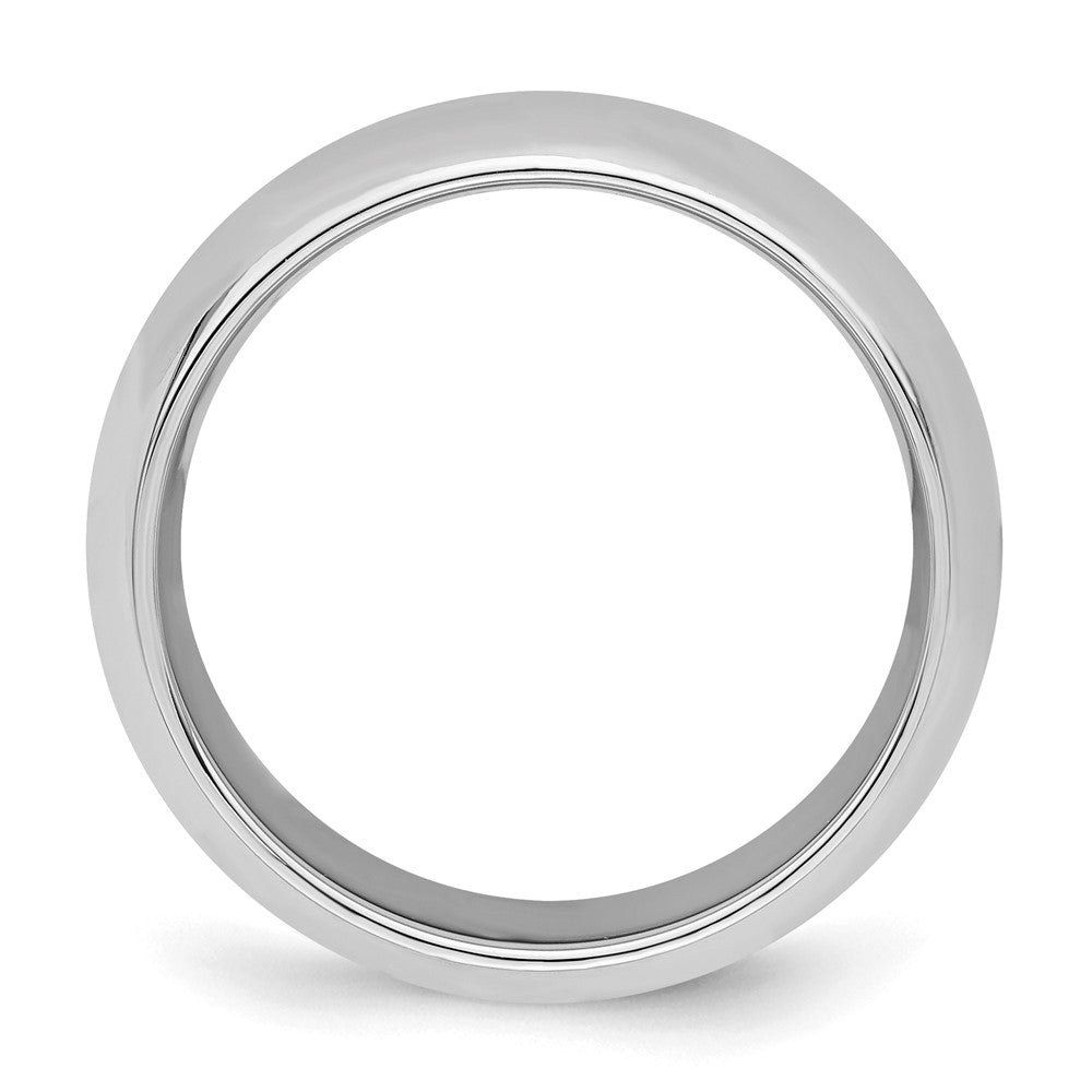 Sterling Silver Rhodium-plated 7mm Comfort Fit Size 7.5 Band