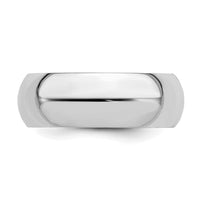 Sterling Silver Rhodium-plated 7mm Comfort Fit Size 8 Band