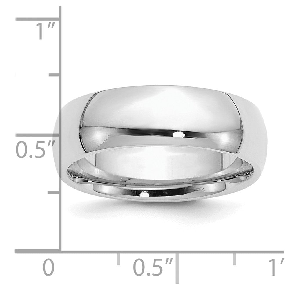 Sterling Silver Rhodium-plated 7mm Comfort Fit Size 4 Band
