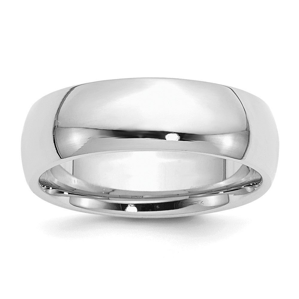 Sterling Silver Rhodium-plated 7mm Comfort Fit Size 11 Band