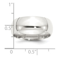 Sterling Silver 8mm Comfort Fit Size 7 Band