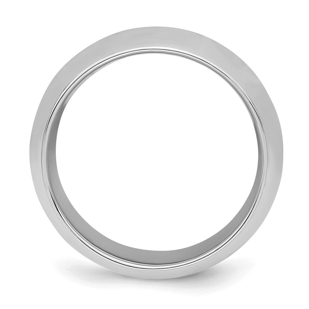 Sterling Silver Rhodium-plated 8mm Comfort Fit Size 7.5 Band