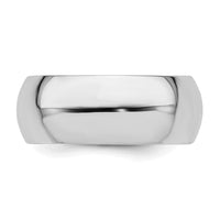 Sterling Silver Rhodium-plated 8mm Comfort Fit Size 10 Band
