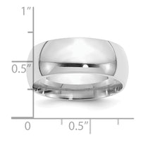 Sterling Silver Rhodium-plated 9mm Comfort Fit Size 12 Band