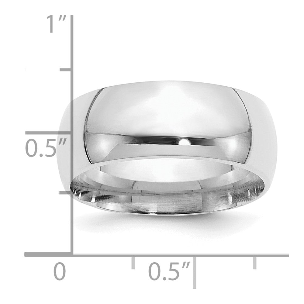 Sterling Silver Rhodium-plated 9mm Comfort Fit Size 10.5 Band