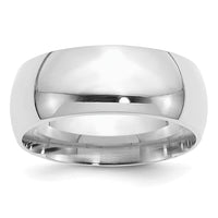 Sterling Silver Rhodium-plated 9mm Comfort Fit Size 10 Band