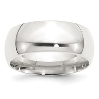 Sterling Silver 9mm Comfort Fit Size 8 Band