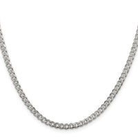Sterling Silver 3.8mm Pavé Curb Chain