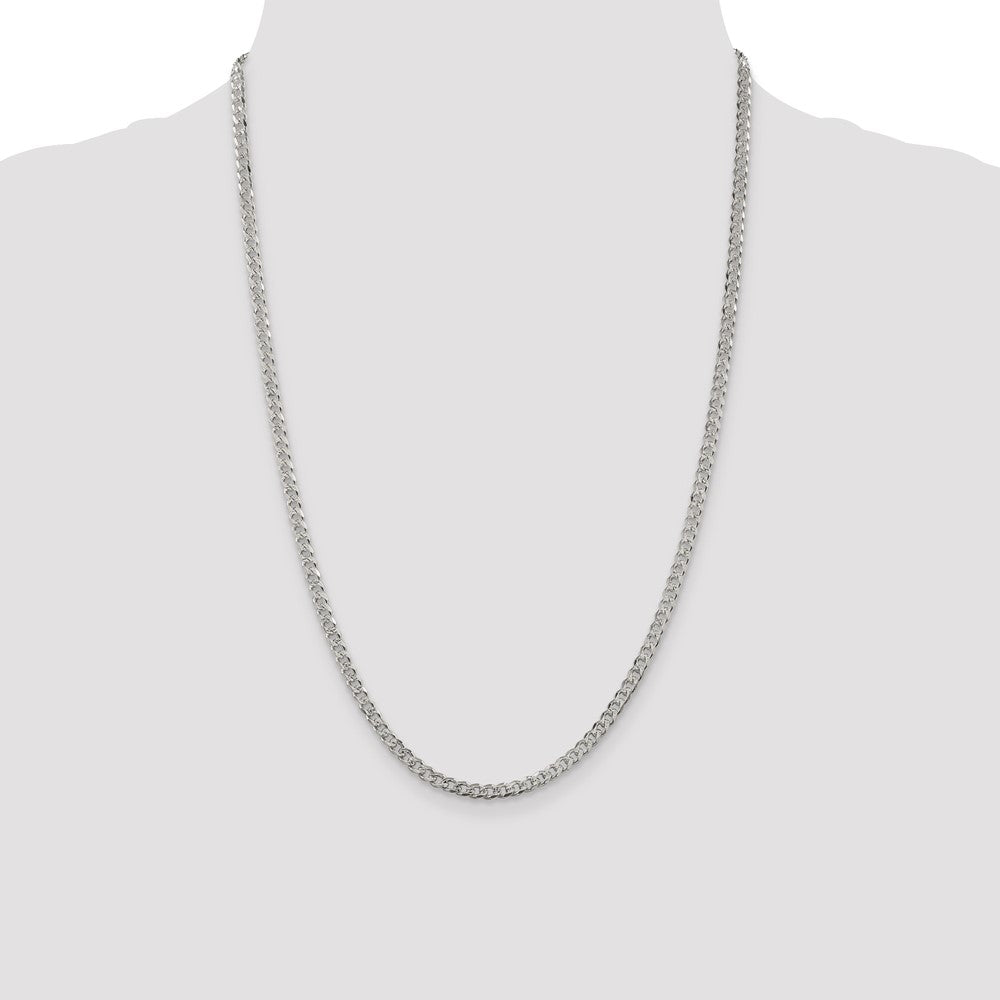 Sterling Silver 3.8mm Pavé Curb Chain