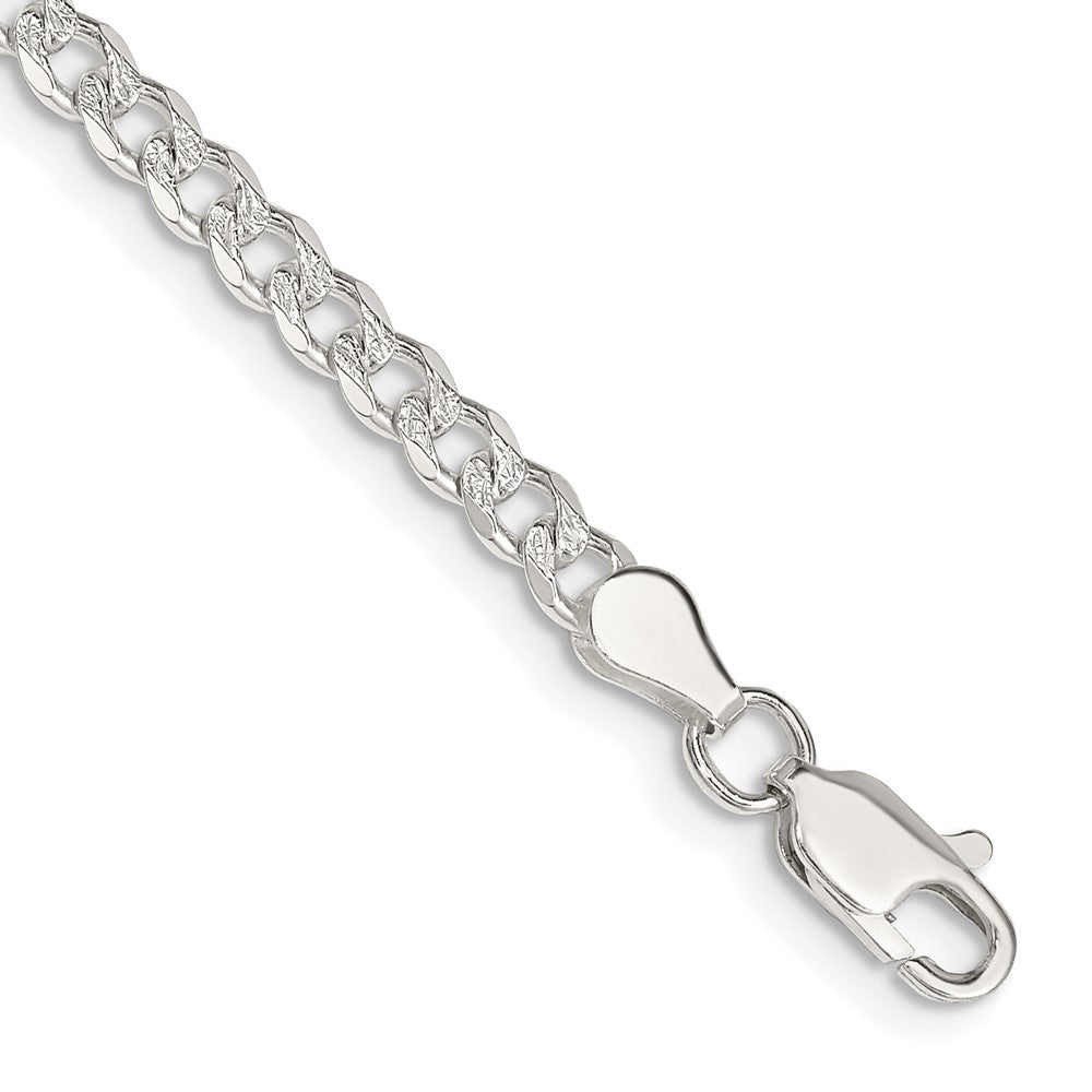 Sterling Silver 3.8mm Pavé Curb Chain