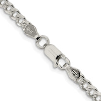 Sterling Silver Rhodium-plated 3.8mm Pavé Curb Chain