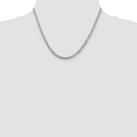 Sterling Silver Rhodium-plated 3.8mm Pavé Curb Chain