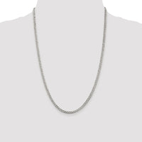 Sterling Silver Rhodium-plated 3.8mm Pavé Curb Chain