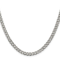 Sterling Silver 4.5mm Pavé Curb Chain